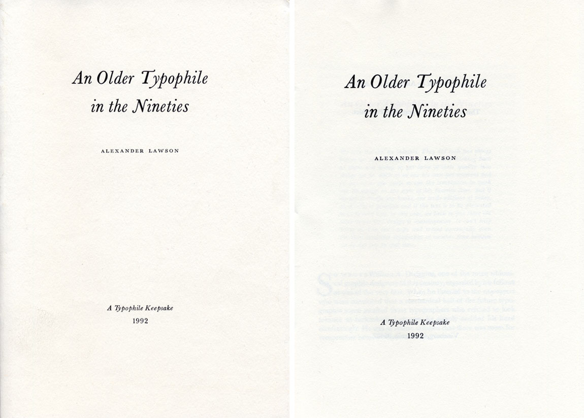 An Older Typophile in the Nineties