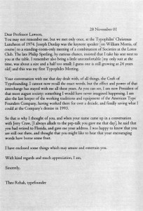 Theo Rehak's letter to Alexander Lawson (Click to view enlarged image.)